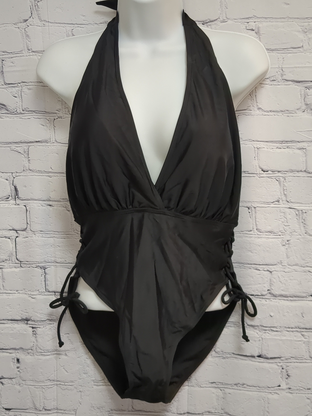 Black Halter One-Piece Swimsuit